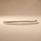 Round And Emerald Lab grown Diamond Tennis Bracelet in 10KT