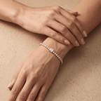 Round And Emerald Lab grown Diamond Tennis Bracelet in 10KT