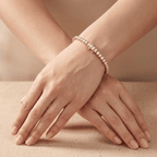 Round And Emerald Lab grown Diamond Tennis Bracelet in 10KT