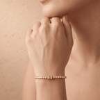 Round And Emerald Lab grown Diamond Tennis Bracelet in 10KT