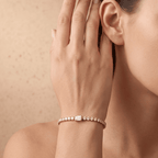 Round And Emerald Lab grown Diamond Tennis Bracelet in 10KT