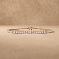 Round And Emerald Lab grown Diamond Tennis Bracelet in 10KT