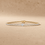 Round and oval lab diamond tennis bracelet