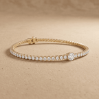 14K solid gold lab diamond bracelet