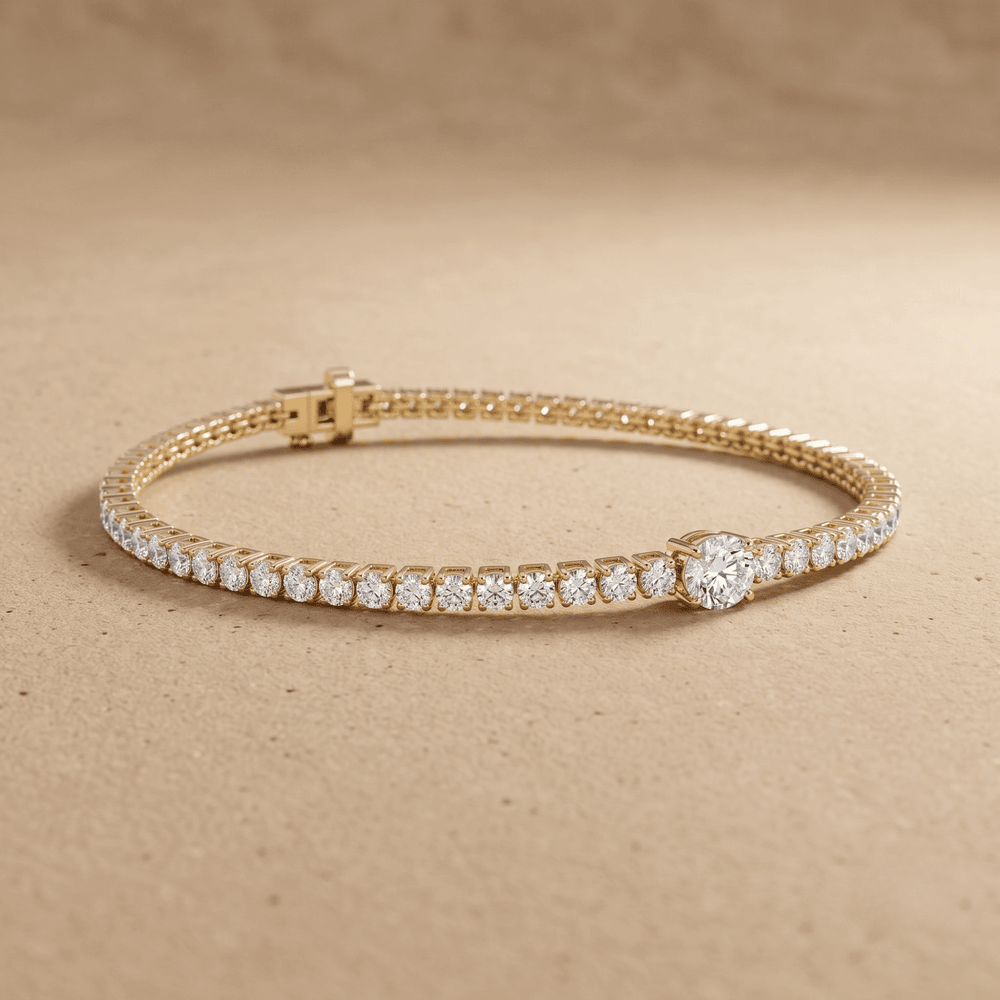 14K solid gold lab diamond bracelet