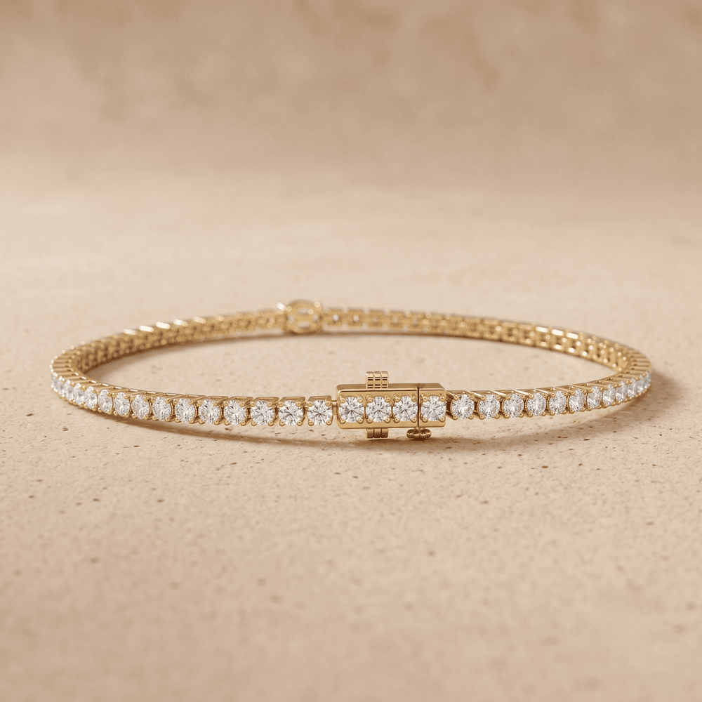 Lab grown diamond gold bracelet