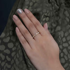 Round/Baguette Cut Dainty Lab Grown Wedding Ring - JBR Jeweler