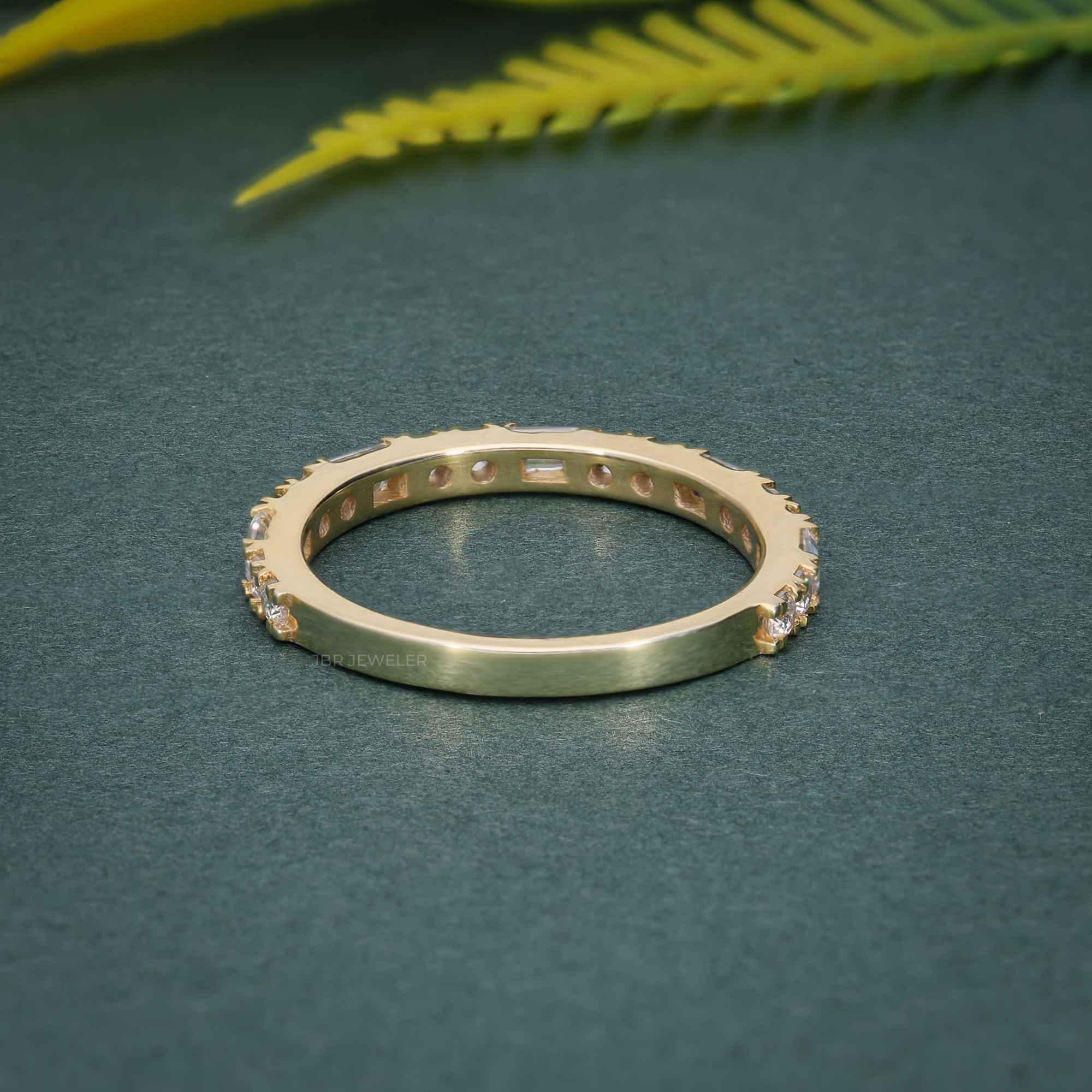 Round/Baguette Cut Dainty Lab Grown Wedding Ring - JBR Jeweler