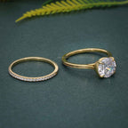 Round Cut Moissanite Diamond Semi Bezel Wedding Bridal Ring Sets - JBR Jeweler
