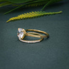 Round Cut CVD Diamond Semi Bezel Wedding Bridal Ring Sets - JBR Jeweler