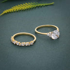 Round Cut Cluster Set Lab grown Diamond Bridal Ring Sets - JBR Jeweler