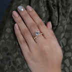 Round Cut Cluster Set Lab grown Diamond Bridal Ring Sets - JBR Jeweler
