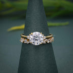 Round Cut Cluster Set Lab grown Diamond Bridal Ring Sets - JBR Jeweler