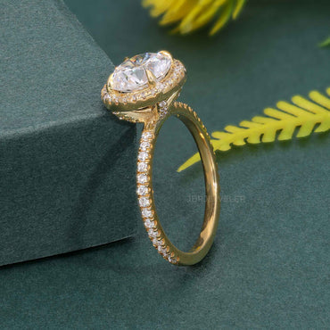 Round Cut Halo Lab Grown Diamond Engagement Ring