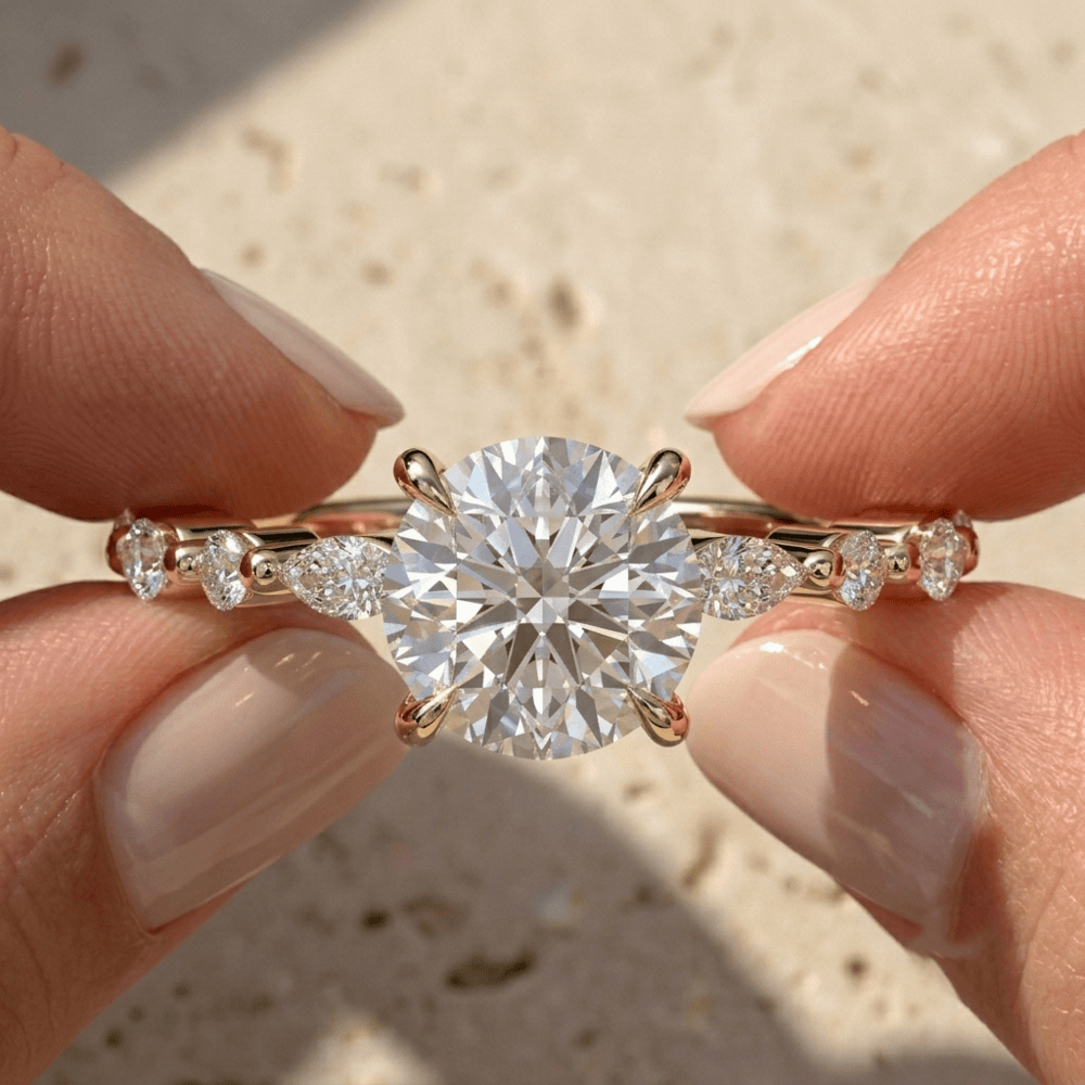 Classic round lab diamond wedding ring for women