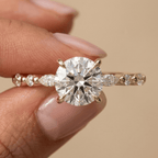 10K yellow gold round lab grown diamond engagement ring