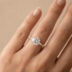 10K yellow gold vintage style diamond bridal ring