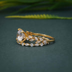 Round Cut Moissanite Diamond Engagement Ring Set Unique Bridal Set - JBR Jeweler