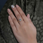 Round Cut Lab Grown Diamond Engagement Ring Set Unique Bridal Set - JBR Jeweler