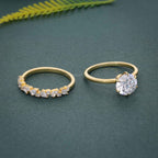 Round Cut Moissanite Diamond Solitaire Engagement Ring Bridal Wedding Set - JBR Jeweler