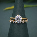 Round Cut Moissanite Diamond Solitaire Engagement Ring Bridal Wedding Set - JBR Jeweler