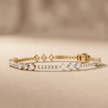 Round Cut Lab Grown Diamond Tennis Bracelet in 14k Solid Gold