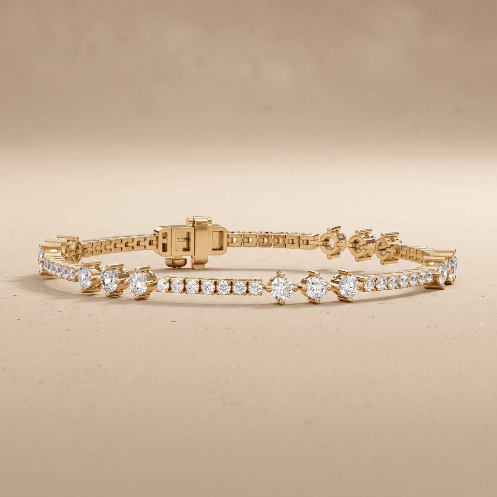 Elegant round cut lab diamond bracelet