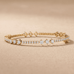 Classic round diamond tennis bracelet in gold