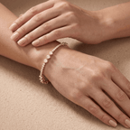 Round diamond gold bracelet for women
