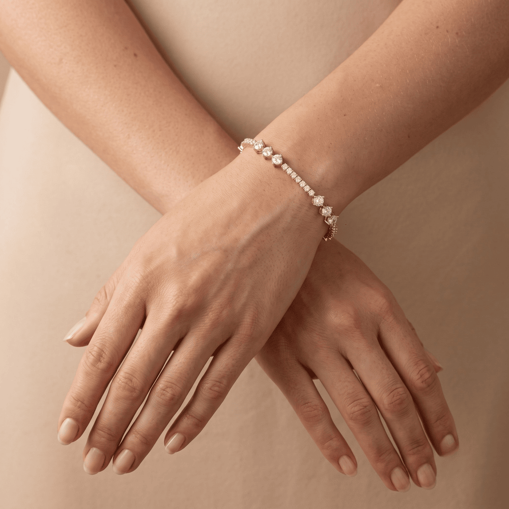 Luxury 14K solid gold diamond bracelet