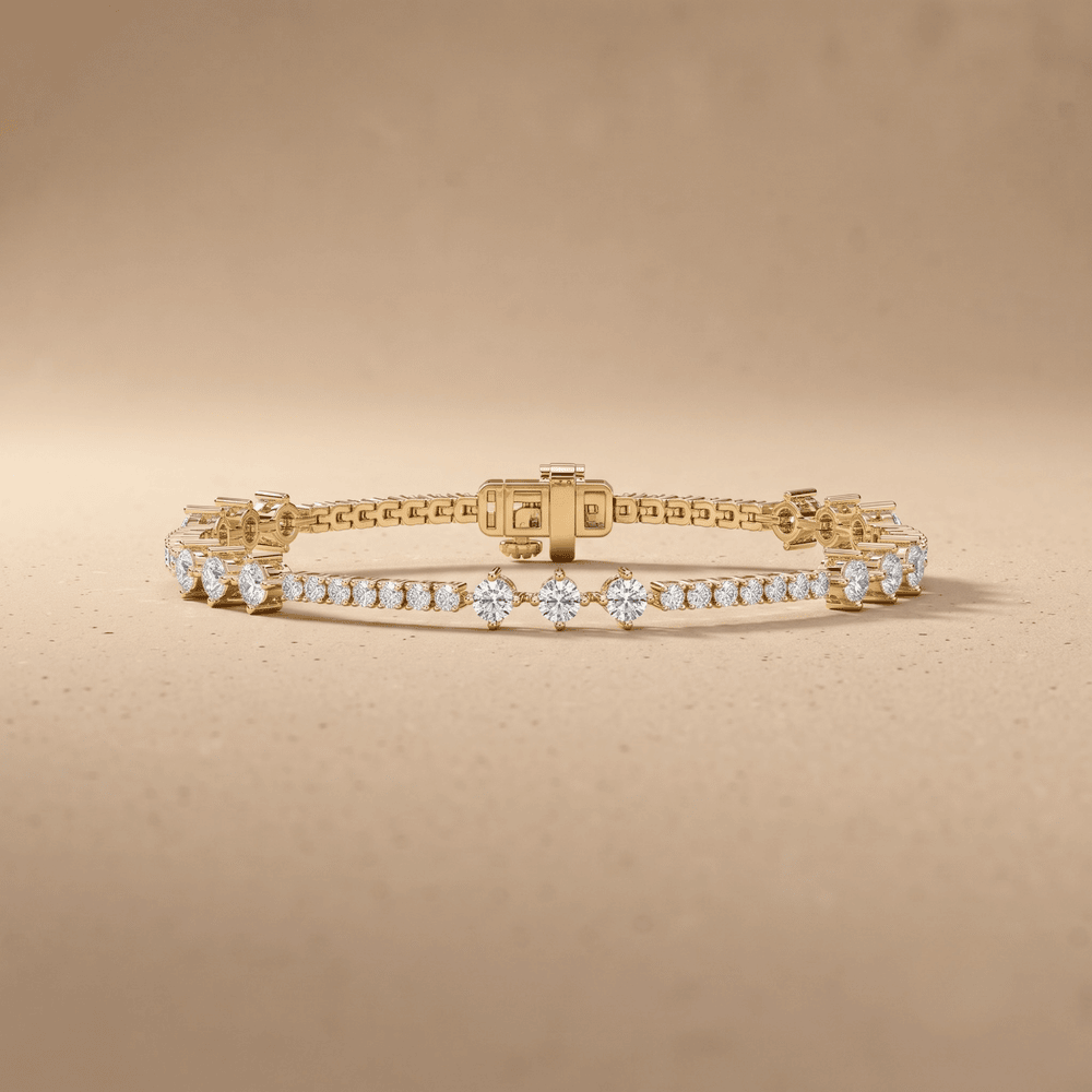 Round lab grown diamond bracelet for women