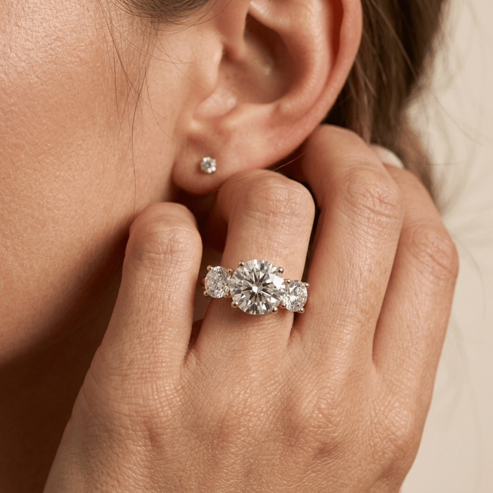 Elegant lab diamond engagement ring for women