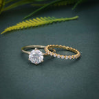 Round Cut Lab Grown Diamond Wedding Ring Sets With Full Eternity Band - JBR Jeweler