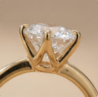 Petal design round cut moissanite ring profile