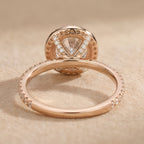 Hidden halo moissanite ring top view