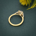 Three Stone Round Moissanite Engagement Ring With Pear Side Stone - JBR Jeweler