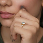 Three Stone Round Cut Lab Grown Diamond Engagement Ring - JBR Jeweler