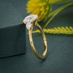 Three Stone Round Cut Lab Gown Diamond Ring With Pear Side Stone - JBR Jeweler