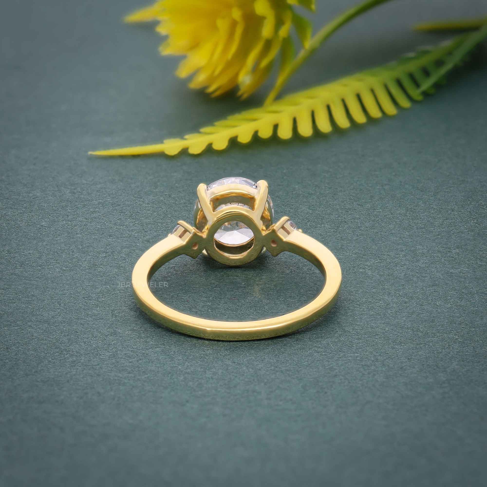 Three Stone Round Cut Lab Grown Diamond Engagement Ring - JBR Jeweler