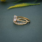 Round Cut Three Stone Moissanite Diamond Wedding Ring With Matching Band - JBR Jeweler