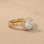 Twisted Halo Bridal Ring Round Cut Lab Grown Diamond