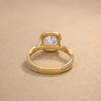 Round Lab Grown Diamond Ring Twisted Halo Design