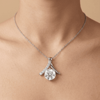 Round Diamond Pendant Necklace Elegant White Gold