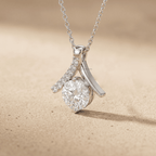 Round Diamond Pendant Necklace Elegant White Gold