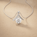 Round Diamond Pendant Necklace Elegant White Gold