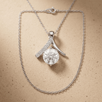 Round Diamond Pendant Necklace Elegant White Gold