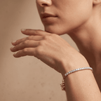 Round Diamond Tennis Bracelet in 14k Gold Chain Style 