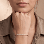Round Diamond Tennis Bracelet in 14k Gold Chain Style 