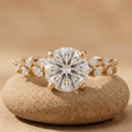 Round diamond promise ring in an elegant setting