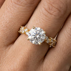 Sparkling round lab grown diamond ring for her